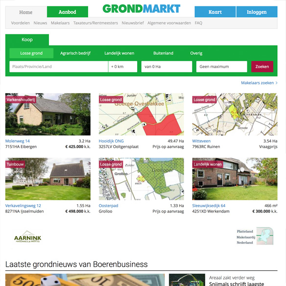 Grondmarkt | Online Agrarisch Platform